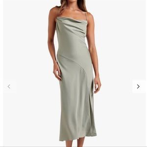 Ever New Melbourne Midi silk dress in the colour Seafoam